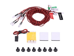 Kit De Sistema De Iluminação Com 8 Leds Para Avião E Helicóptero De Controle Remoto - Luzes Piscantes