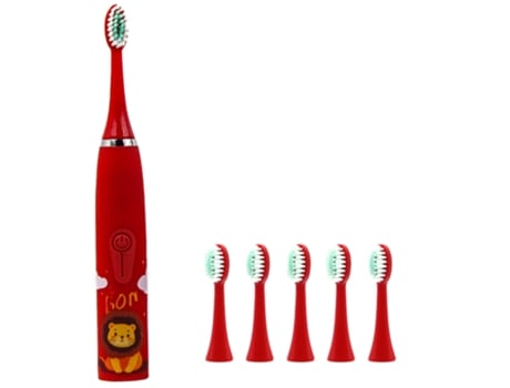 Cepillo de dientes eléctrico para niños con 6 cabezales de cepillo resistente al agua IPX7 temporizador inteligente incorporado cepillo de dientes ...