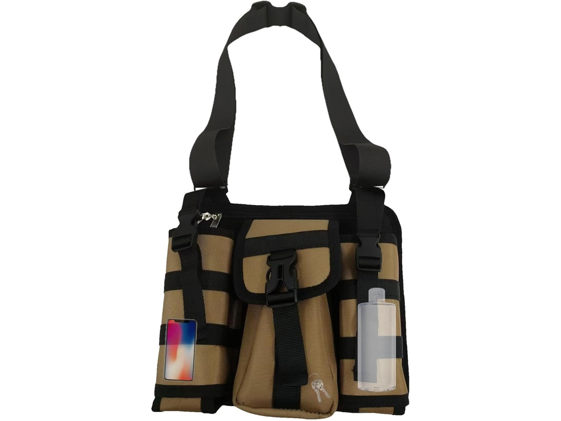 Mochila para botella de agua | Mochila deportiva con múltiples bolsillos | Bolso bandolera para botella de agua | Bolso ajustable | Slowmoose