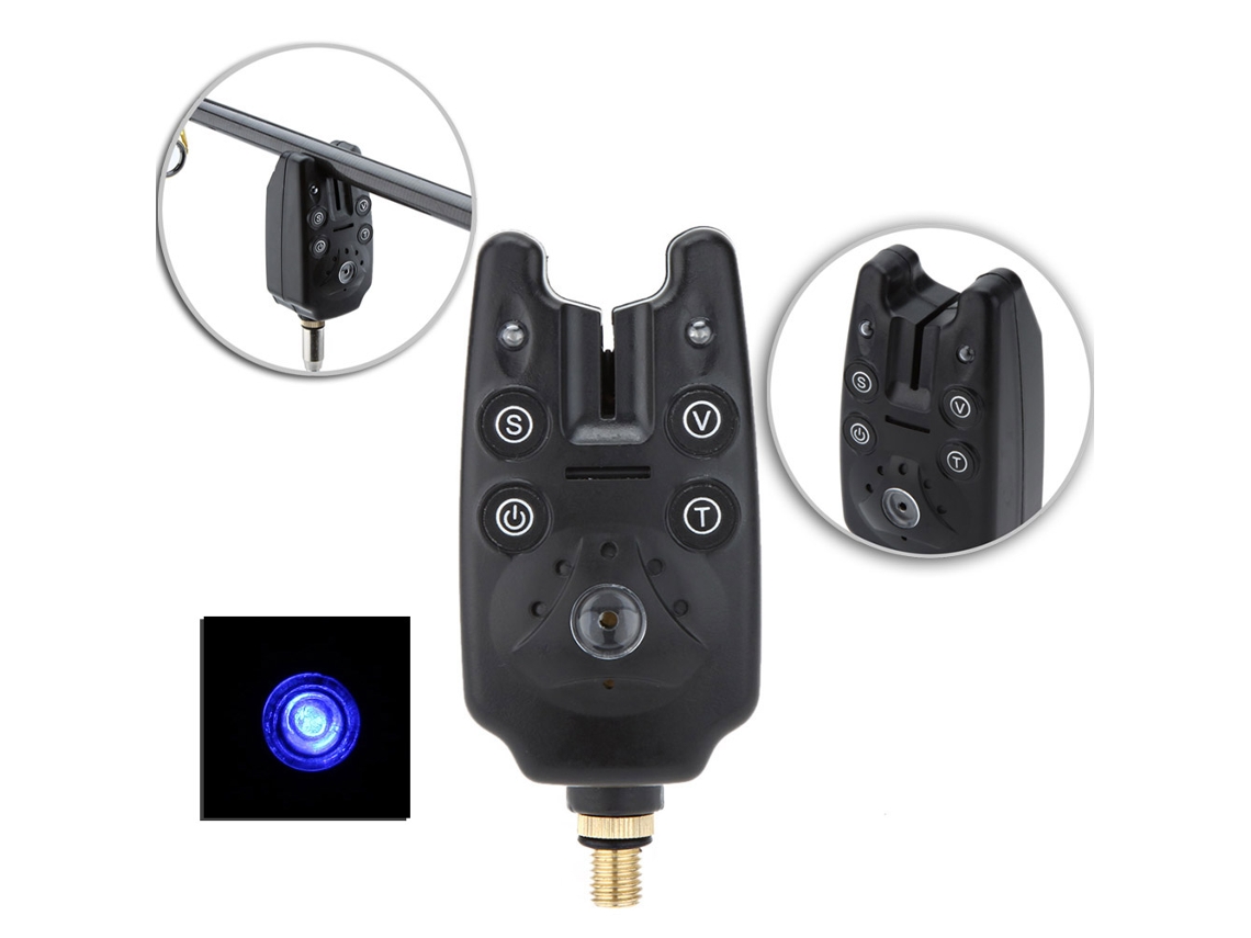 Alarma De Picada Para Caña De Pescar Con Led, Sonido Ajustable, Resistente Al Agua Y Sensibilidad Regulable
