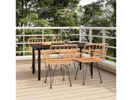 Conjunto 5 de comedor de jardín VIDAXL ratán sintético