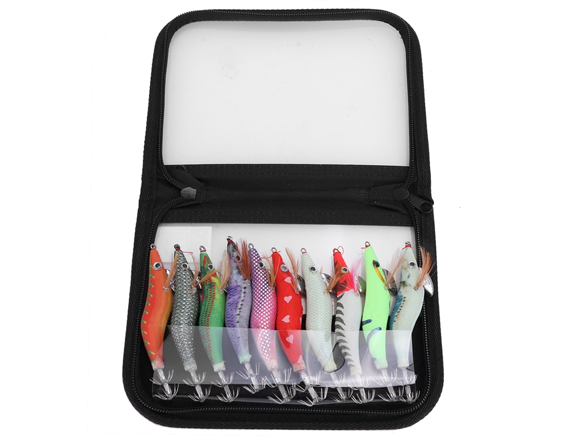 10 Señuelos De Pesca Artificiales Luminosos Con Forma De Camarón Con Caja, Tamaño 2.5