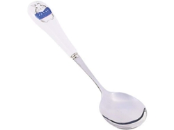 Rebe - Cuchara infantil de acero inoxidable resistente al calor y cerámica blanca, taza con forma de conejo, 2 piezas.