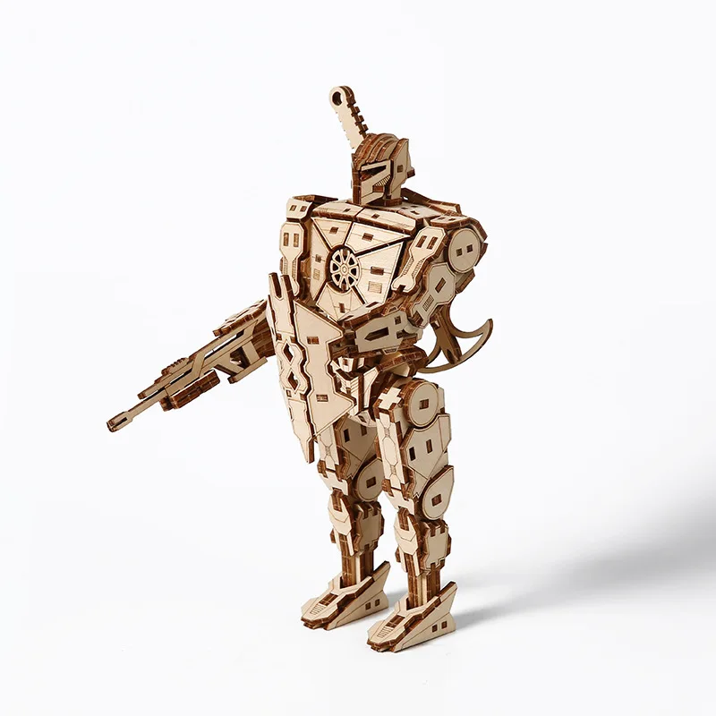 Rompecabezas De Madera De Robot 3d, Modelo Para Armar Y Hacer Tú Mismo