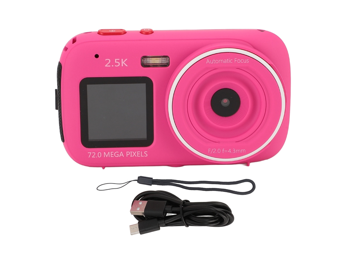 Cámara Digital De 72 Mp, Doble Pantalla, Zoom Digital De 16x, Reproductor De Mp3, Vlog, Viajes, Rosa