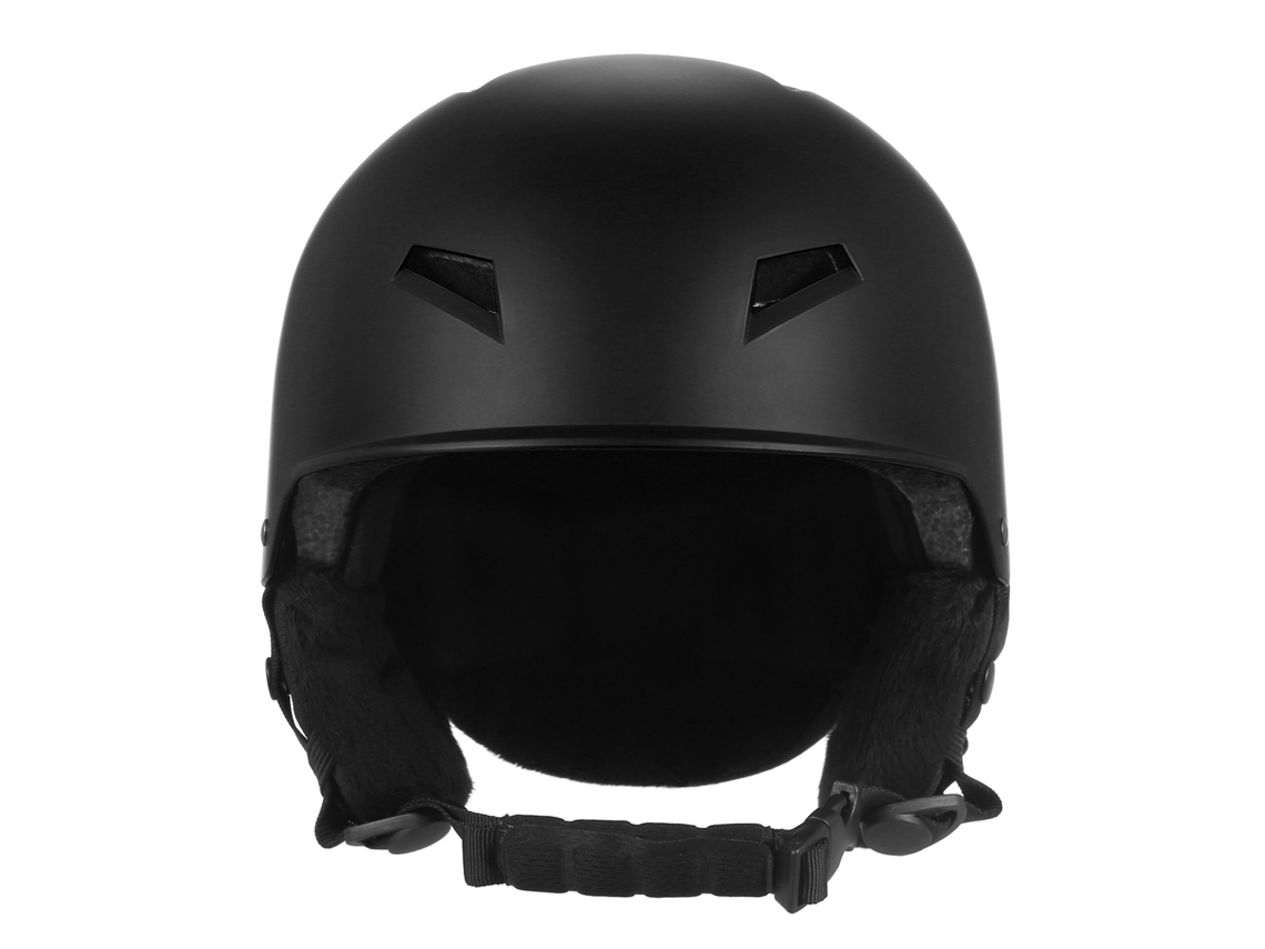Casco de snowboard con protectores auditivos y gafas extraíbles. Mdug (negro, talla M)