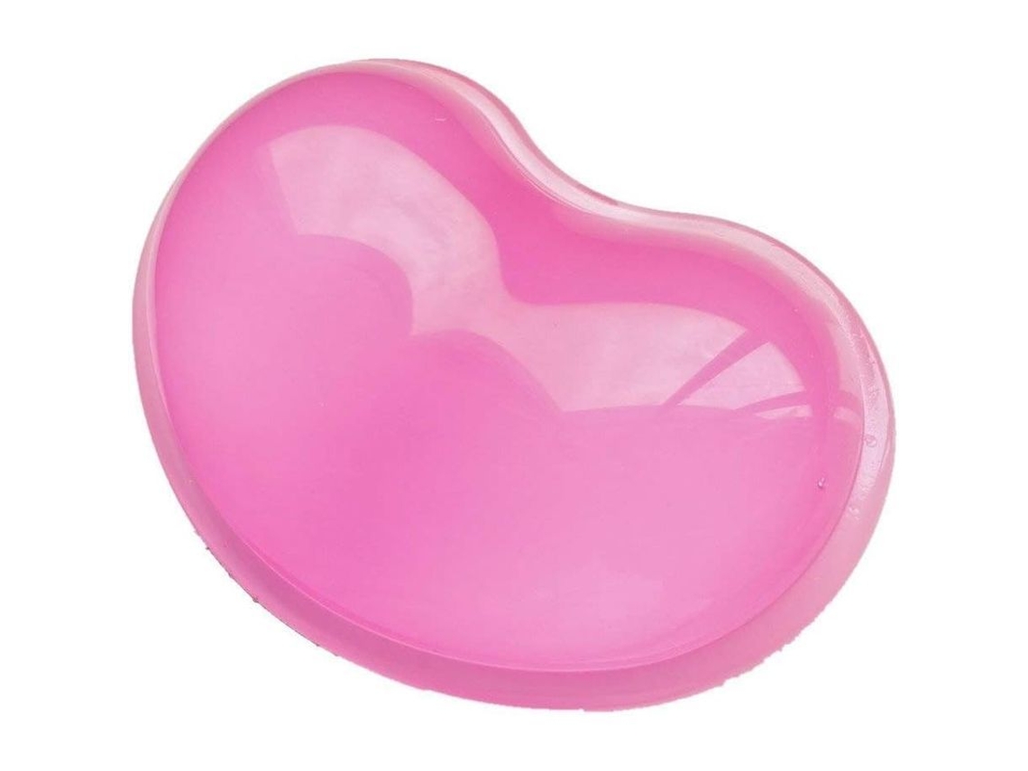 Alfombrilla De Ratón Con Reposamuñecas Ergonómico De Gel De Silicona, Diseño De Corazón Rosa Translúcido.