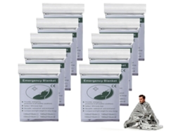 10 Plata Manta Térmica de Supervivencia de Emergencia Bolsa de Dormir de Emergencia Impermeable Reutilizable para Actividades al Aire Libre BISBISOUS