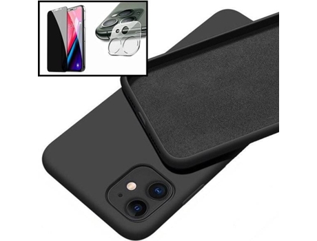 Kit Funda + Protector iPhone 12 Mini Anti-Spy Rosa