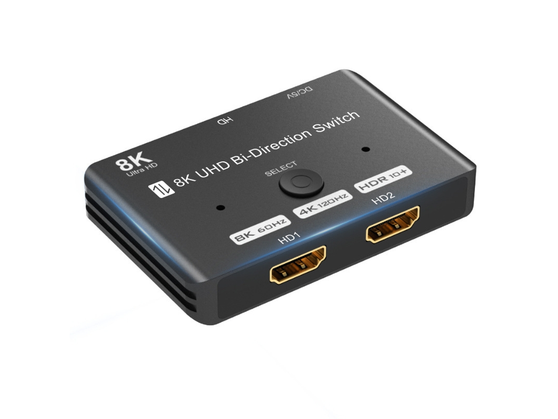 Interruptor HDMI 4K 120Hz 8K HDMI 2.1 Splitter con control remoto – 5 en 1  salida HDMI Hub para múltiples entradas, adaptador HDMI multipuerto puerto
