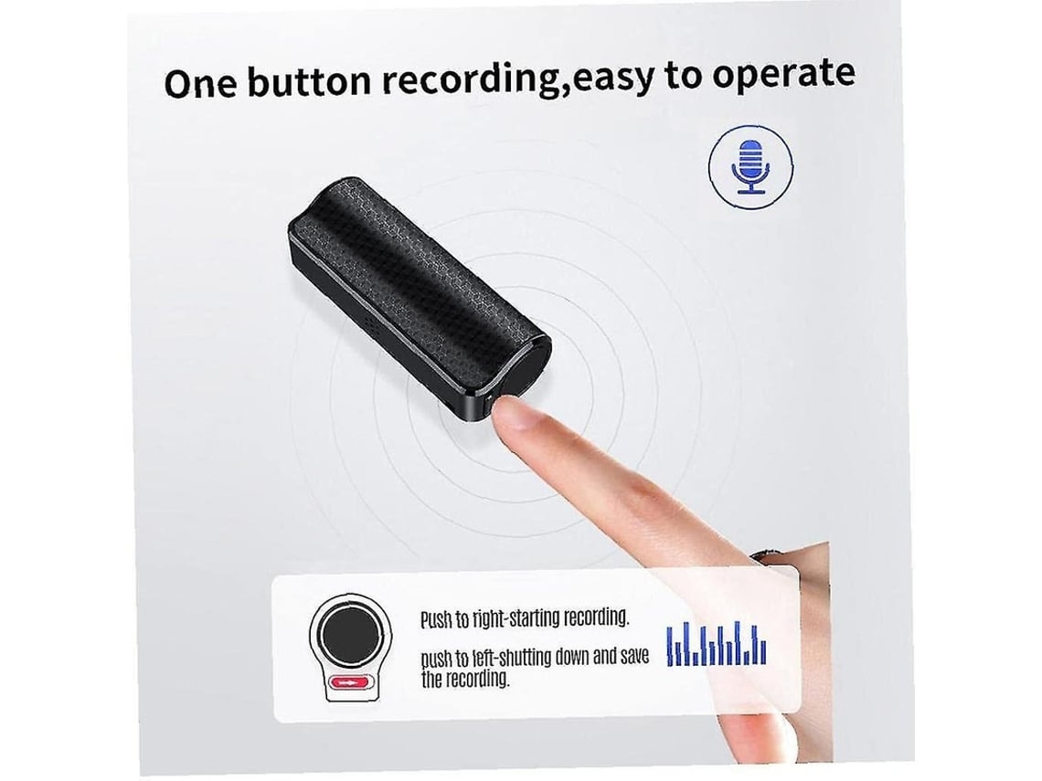 Mini Grabadora De Voz Digital Activada Por Voz Reproductor Mp3 Recargable Usb De 8 Gb Negro YEMAESRE