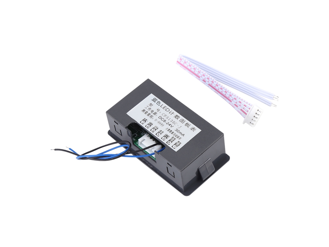 Contador digital LED de 4 dígitos, con capacidad de 0 a 9999.