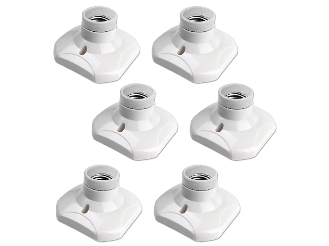 Rebe-juego De 6 Soportes De Techo E27 De Tornillo Ac 220-240v Para Bombillas Led Base Cerámica Resistente Al Calor