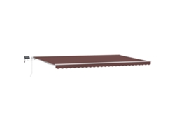 Maison Exclusive - Toldo Retráctil Manual Con Luces Led Marrón 600x300 Cm