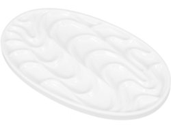 Paleta Ovalada Para Acuarela. Imitación De Cerámica Blanca