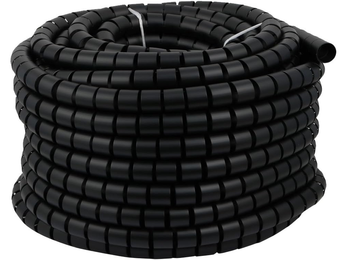 Cable Flexible En Espiral Para Gestión De Cables, Enrollador De Negro, 30 Mm De Diámetro X Metros