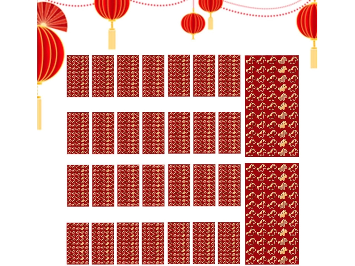 Pacotes Vermelhos Para O Ano Do Cavalo, 30 Envelopes Prateados Festivos, Artigos Comemoração, Sacolas De
