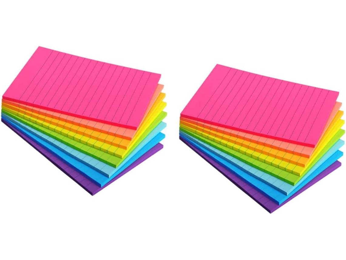 Blocs De Notas Adhesivos Fluorescentes, Pegatinas Rayadas, Multiusos, Blocs De Notas Pequeños Y Prácticos.