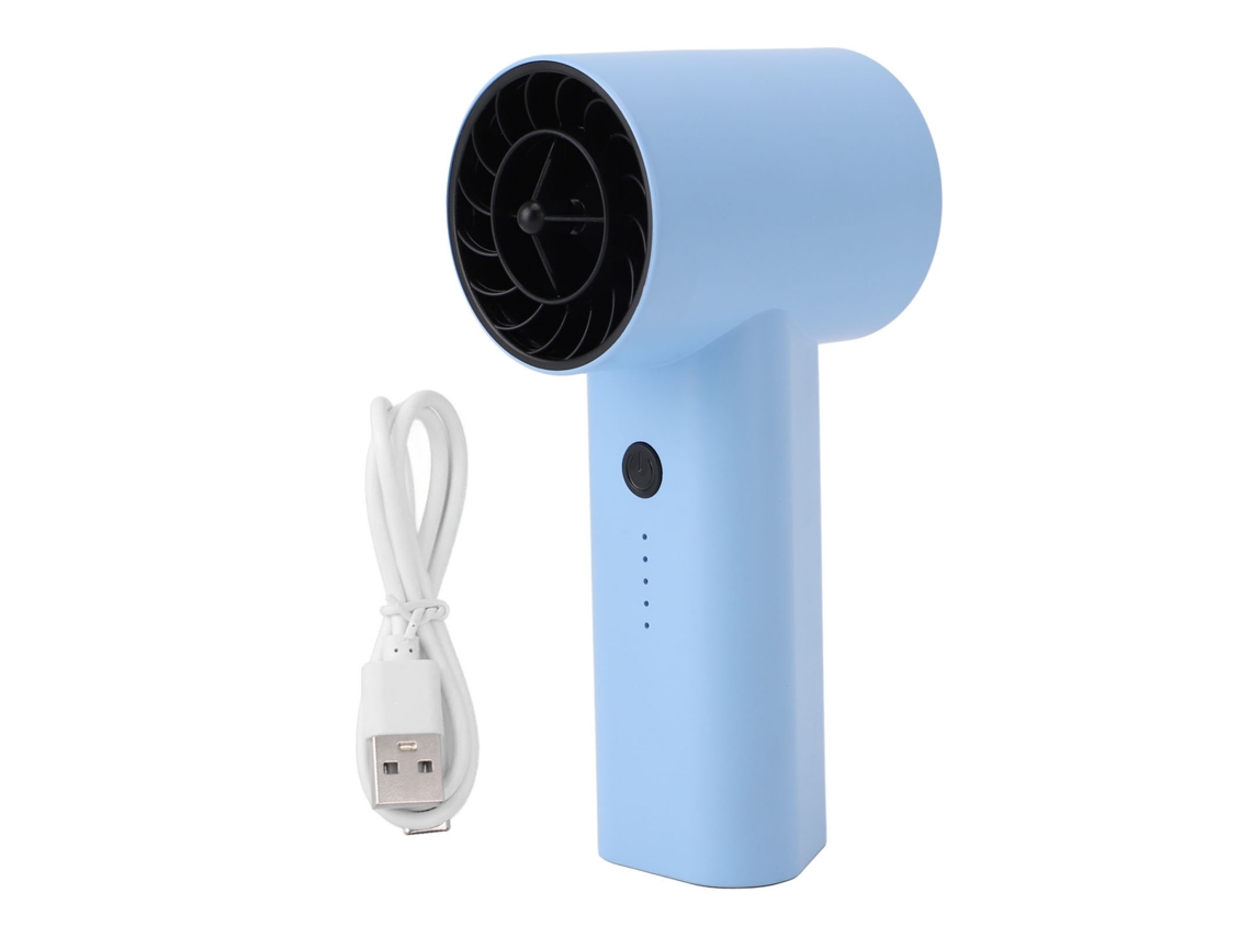 Ventilador portátil de 130000 rpm, 5 velocidades, 2200 mAh, azul cielo.