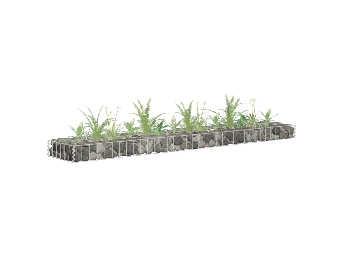 Sitio de construcción elevado | Jarrón de jardín | Jardinera/Cesta de gaviones de acero galvanizado de 180 x 30 x 10 cm Wsd695515 Lovely Home