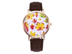 Reloj De Pulsera Zhoulianfa Para Mujer De Piel Sintética Con Esfera Redonda, Movimiento De Cuarzo, Color Café.