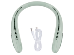 Ventilador de cuello portátil, 3 velocidades, verde