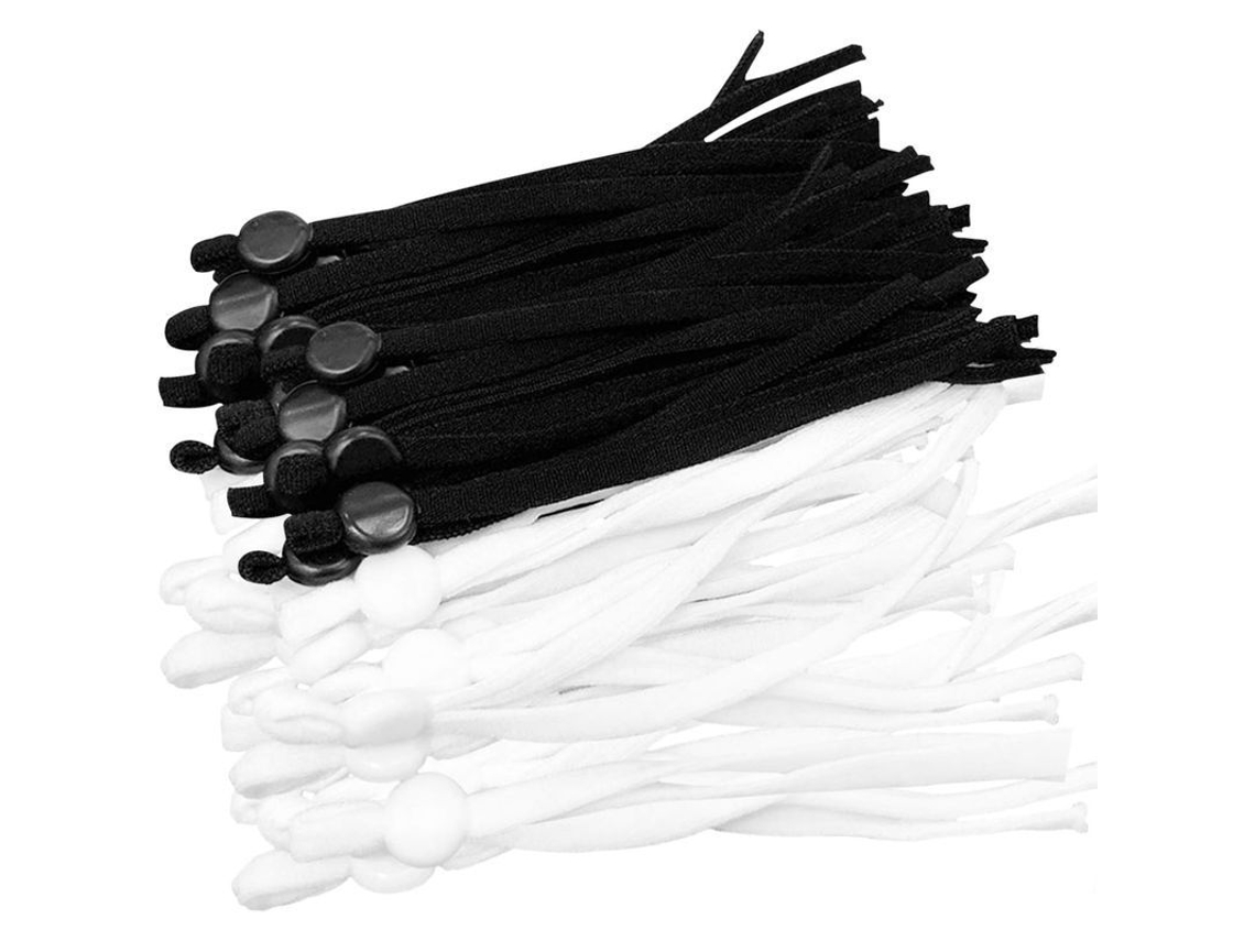 2026-100 Cintas Elásticas Con Hebilla Ajustable, Correas Anti-deslizantes Para Manualidades Diy (50 Negras+50 Blancas)