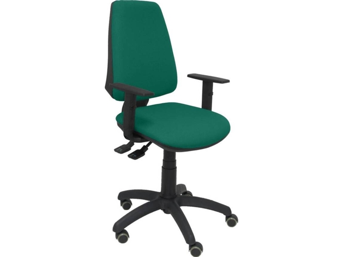 Silla de Escritorio Operativa PYC Elche S Verde BA RP con ruedas antiarañazos (Brazos Ajustables - Tejido)