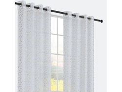 CORTINAS DOLLY COM ESTRELAS PRATEADAS BLANCO 140 x 260 cm -POINT HOME - Individual
