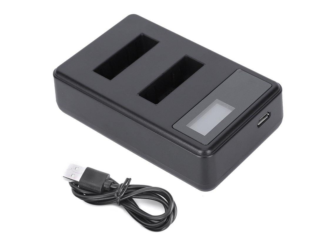 Cargador de baterías para cámaras, cargador portátil doble, cargador de escritorio para baterías de cámaras