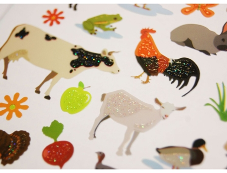 Pegatinas - Animales de la granja - Oro