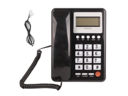 Teléfono Fijo Con Cable, Pantalla Lcd, Función De Rellamada, Fsk/dtmf, Para Uso Doméstico Y Hotelero (negro).