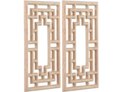 2 Piezas De Puerta, Apliques, Muebles, Decoraciones De Esquina Talladas Sin Pintar Para