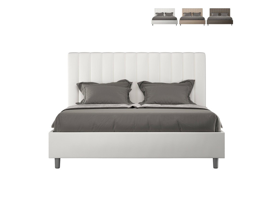 Cama doble contenedor 160x200 moderna símil piel Agueda M1