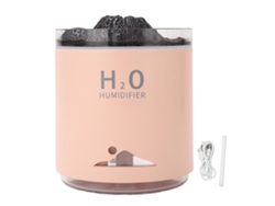 Difusor De Óleo Essencial Vulcão Com Luz Noturna Colorida E Grande Capacidade Rosa
