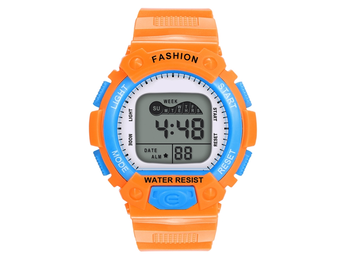 Reloj Digital Electrónico Infantil De Pulsera De Pvc Color Naranja