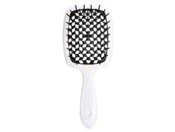Cepillo Desenredante Para Cabello Rizado Con Mango Negro/blanco - Material Abs+tpu