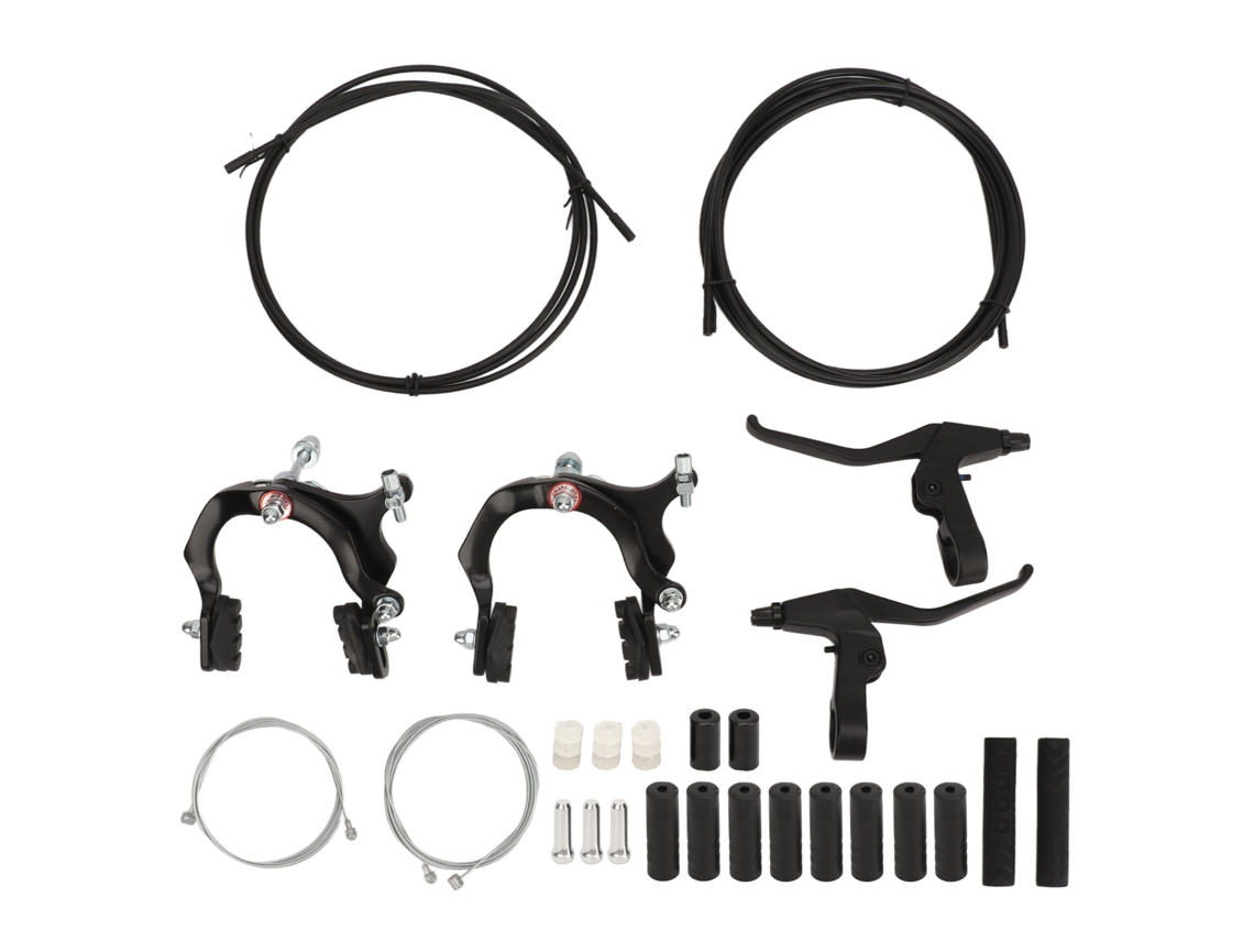 Kit De Frenos De Aluminio En Forma De C Para Bicicleta De Carretera Con Maneta De Cambio, Cable Y Abrazaderas Delanteras Y Traseras.