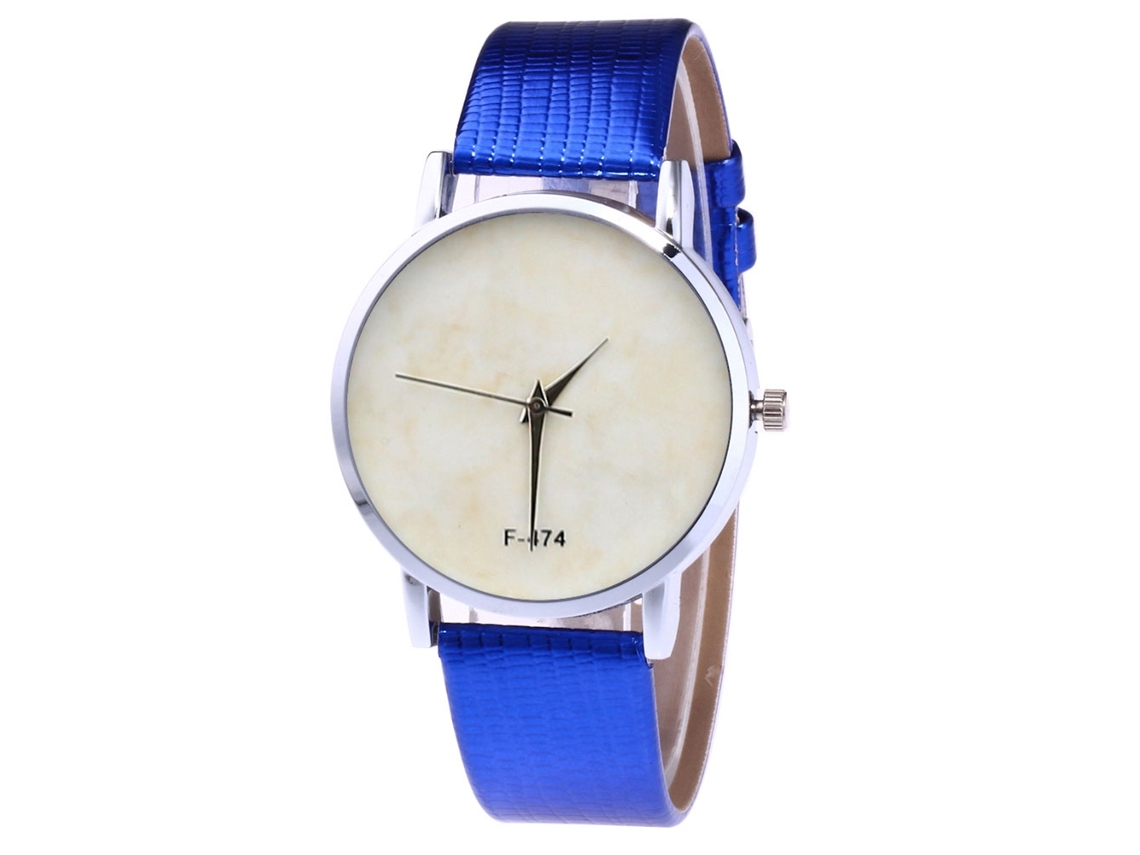 Reloj De Pulsera Unisex Para Parejas, Sencillo, Con Correa De Piel Sintética Y Movimiento De Cuarzo (azul).