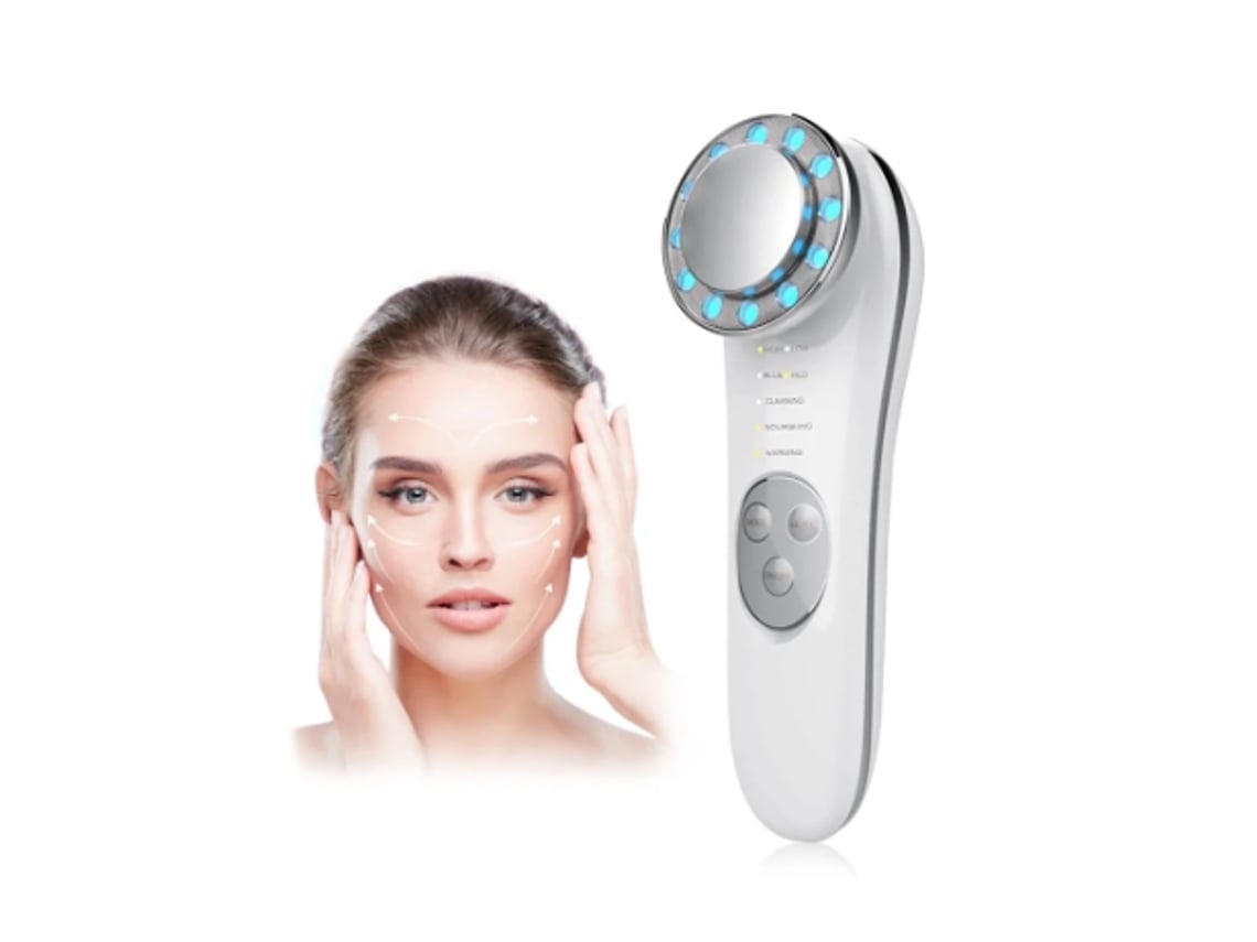 Masajeador facial galvánico 7 en 1, herramientas para el cuidado de la piel, máquina facial de alta frecuencia para uso eléctrico, blanco Yunzii