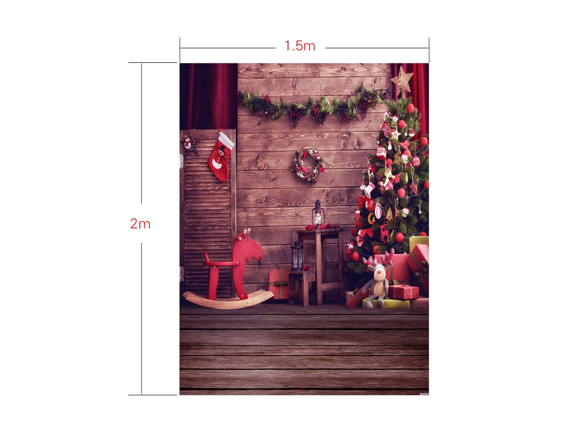 Fondo navideño Andoer de 1,5 x 2 m, de fibra de poliéster, ideal para retratos de bebés y fotografía de fiestas.
