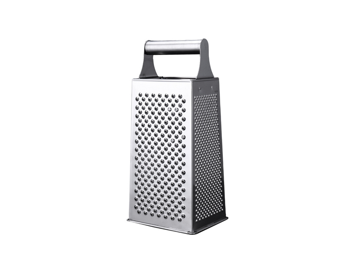 KOFIHETY Rallador cuadrado gourmet, rallador de acero inoxidable, 4 superficies de rallado
