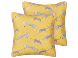 Cojines decorativos BELIANI Arales de Algodón Amarillo 45x45x6