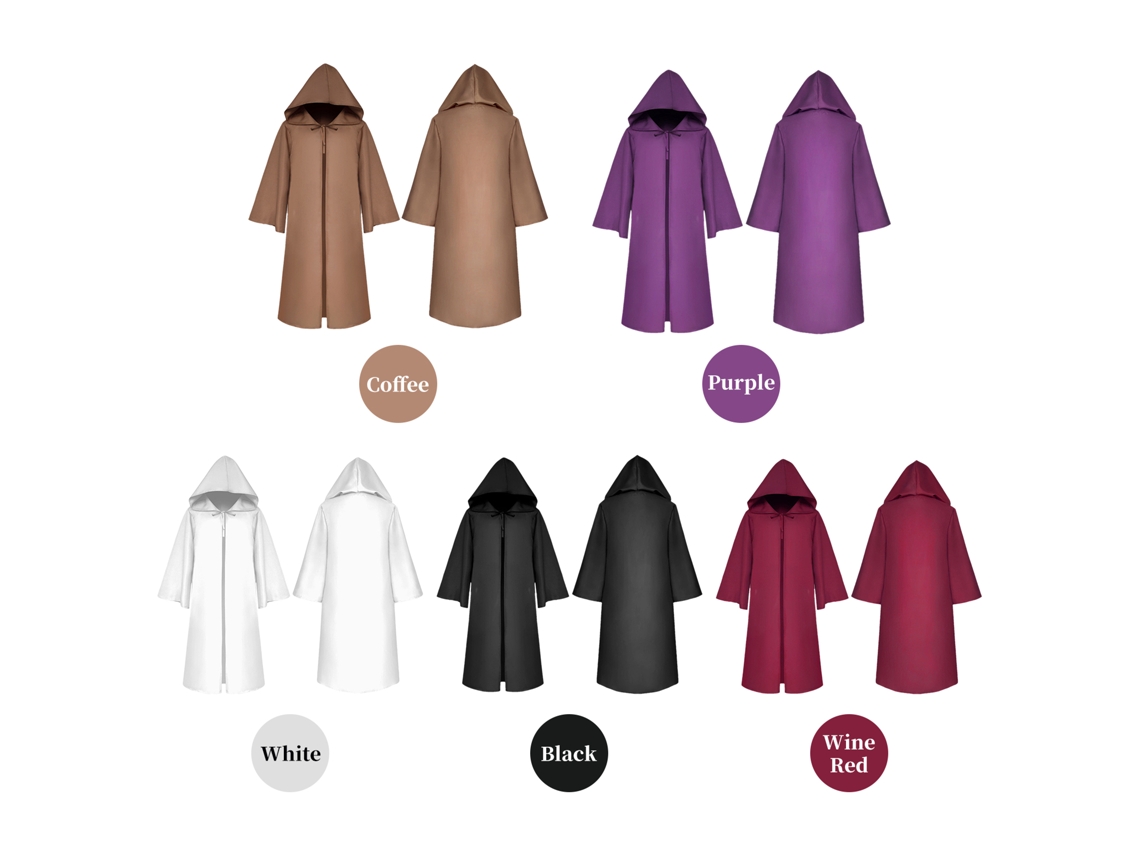 Capa Con Capucha Para Disfraz De Fiesta Medieval Gótico Unisex Para Niños - Largo