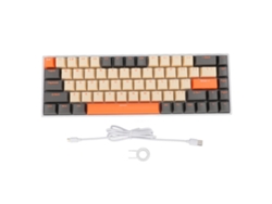 Teclado Mecânico Gamer 68 Teclas Rgb Led Switch Vermelho Usb Fio Compacto 60% Ergonômico