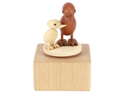 Caja Musical De Madera Con Animales Giratorios Regalo De San Valentín Decoración De Mesa Patito