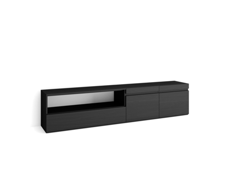 Mueble TV Televisión 200x45x35cm Para TV hasta 80 Con almacenamiento Negro