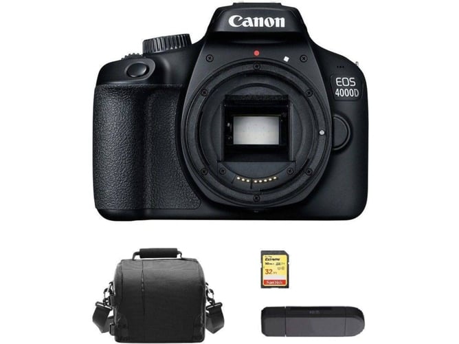 Kit Cámara Réflex CANON EOS 4000D 32GB SD + Lector tarjetas
