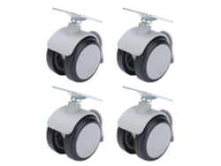 4 Ruedas De Goma De 50 Mm Con Freno Para Sillas, Estantes, Barbacoas Y Accesorios De Muebles.