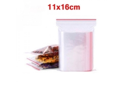 2026 - Sacos plásticos transparentes com fecho hermético para armazenamento de alimentos, 100/300/500 unidades, 500 unidades, 11x16cm
